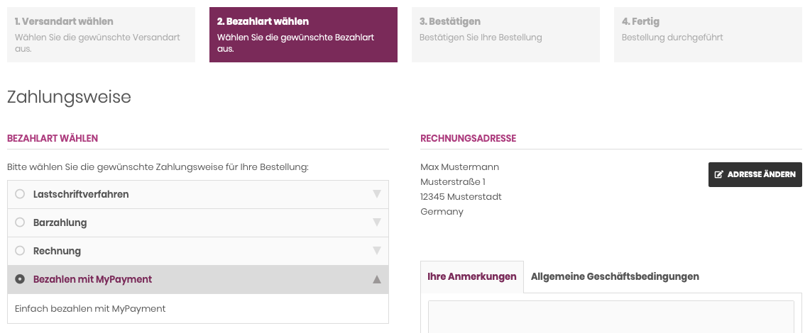 Payment Module Class Method Selection - modifed Shop